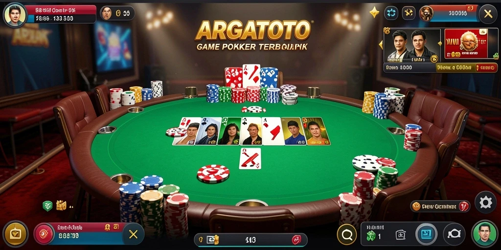 Screenshot gameplay ARGATOTO menampilkan aksi Poker seru dan mendebarkan.
