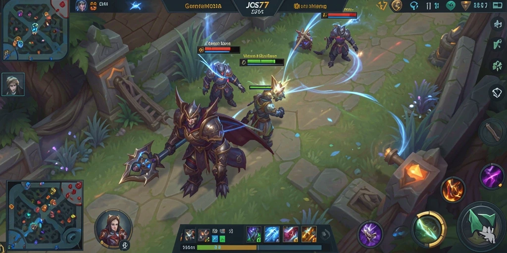 Tangkapan layar gameplay JOS77 yang menunjukkan aksi seru di arena.